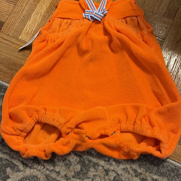 Ralph Lauren orange terry bubble with ribbon & bow 6 months - Picture 6 of 8